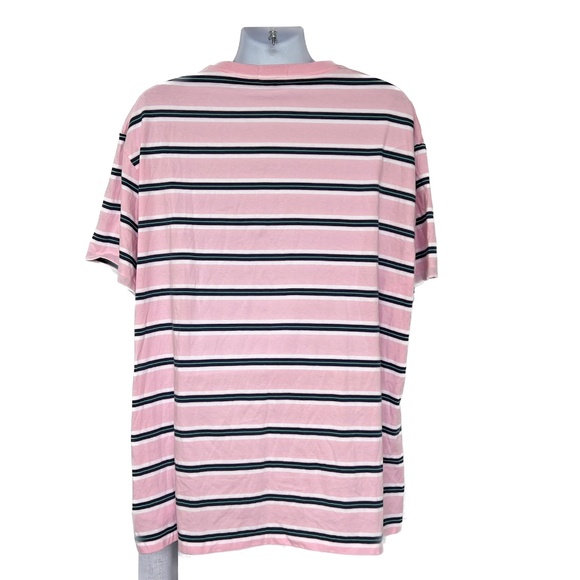 Polo Ralph Lauren T-Shirt Pink & Blue Striped Crew Neck Size XXL Classic Cotton - Picture 3 of 5